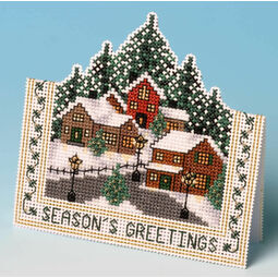 Christmas Village Card 3D Cross Stitch Kit