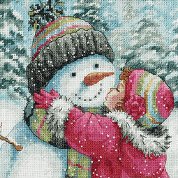 A Kiss For Snowman Cross Stitch Kit
