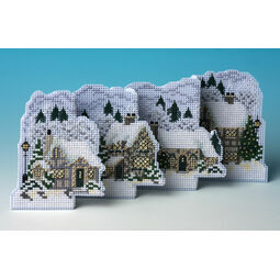 White Christmas Deluxe 3D Cross Stitch Card Kit