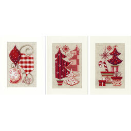 Christmas Motif Cross Stitch Card Kits - Set Of 3