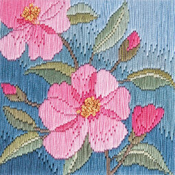 Camellias Long Stitch Kit
