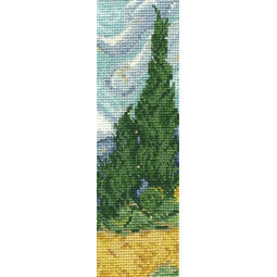 Van Gogh A Wheatfield With Cypresses Bookmark Cross Stitch Kit
