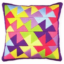 Bold Geometric Style 3 Long Stitch Cushion Panel Kit