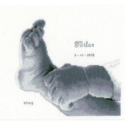 Little Baby Foot Cross Stitch Birth Sampler Kit