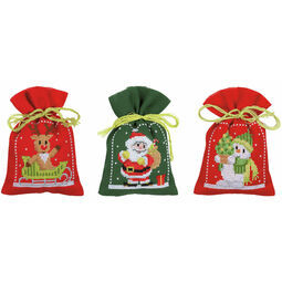 Christmas Figures Pot-Pourri Bags - Set Of 3 Cross Stitch Kits