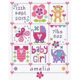 Baby Girl Squares Birth Sampler Kit