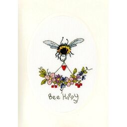 Bee Happy Cross Stitch Card Kit
