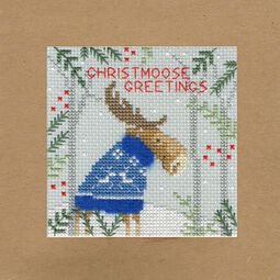Christmoose Greetings Cross Stitch Christmas Card Kit