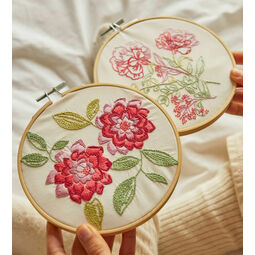 The Calming Carnations Embroidery Duo Kit