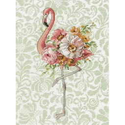 Floral Flamingo Cross Stitch Kit