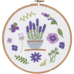 Lavender Embroidery Kit with Hoop