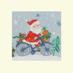 Delivery By Bike Cross Stitch Christmas Card Kit