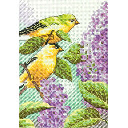 Goldfinch And Lilacs Cross Stitch Kit