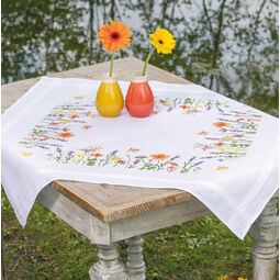 Lavender And Field Flowers Tablecloth Embroidery Kit