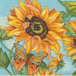Sunflower Garden with Butterfly Cross Stitch Kit