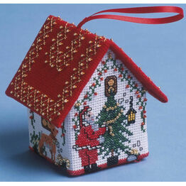 Dressing the Tree Santa House 3D Cross Stitch Kit