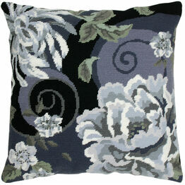 Floral Swirl In Black Tapestry Cushion Panel Kit