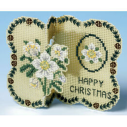 Golden Flowers Christmas Card 3D Cross Stitch Kit