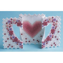 Heart & Flowers 3D Cross Stitch Card Kit