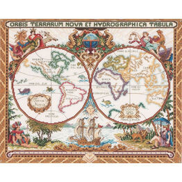 Olde World Map Cross Stitch Kit