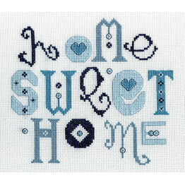 Home Sweet Home Blue Cross Stitch Kit