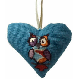 Funky Owl Lavender Tapestry Heart
