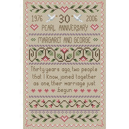 Pearl Wedding 30th Anniversary Cross Stitch Kit