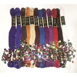 Zenbroidery Jewel Tones Trim Pack (12 skeins of stranded cotton thread)