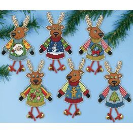 Christmas Jumper Reindeer Cross Stitch Ornament Kit
