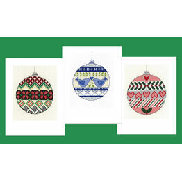 Christmas Baubles Cross Stitch Card Kits - Set Of 3