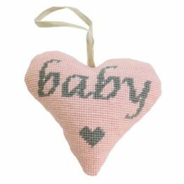 Baby Girl Grey On Pink Heart Tapestry Kit