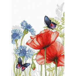 Poppies & Butterflies Cross Stitch Kit
