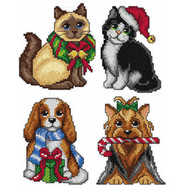 Christmas Pets Cross Stitch Ornaments Kit