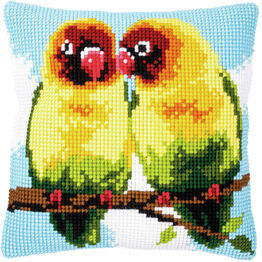 Lovebirds Chunky Cross Stitch Cushion Panel Kit