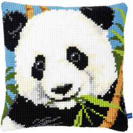 Panda Chunky Cross Stitch Cushion Panel Kit