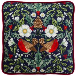 Winter Robins Cushion Panel Tapestry