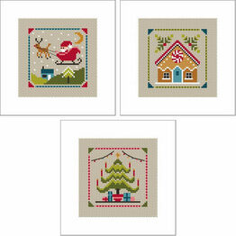 Festive Favourites Cross Stitch Christmas Card Kits - Set Of 3