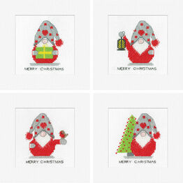 Gonk Cross Stitch Christmas Card Kits - Set Of 4 (Pack A)