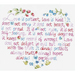 Love Is Patient Stamped Cross Stitch Kit