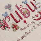 Ruby 40th Wedding Anniversary Word Sampler Cross Stitch Kit additional 2