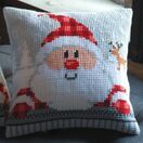 Santa With Plaid Hat Cross Stitch Cushion Kit additional 2