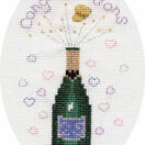 Champagne Congratulations Cross Stitch Card Kit additional 1