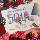 50th Birthday Cross Stitch Kit additional 2
