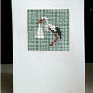 Ophelia The Stork (Blue) Mini Beadwork Embroidery Card Kit additional 1