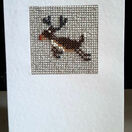 Rudolf The Reindeer Mini Beadwork Embroidery Christmas Card Kit additional 1