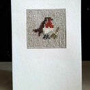 Stanley The Robin Mini Beadwork Embroidery Christmas Card Kit additional 1
