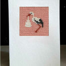 Ophelia The Stork (Pink) Mini Beadwork Embroidery Card Kit additional 1