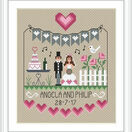 Pink Hearts Wedding Sampler Cross Stitch Kit additional 2
