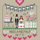 Pink Hearts Wedding Sampler Cross Stitch Kit additional 1