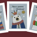 Three Chilly Polar Bears Cross Stitch Christmas Card Kits (Set of 3) additional 2